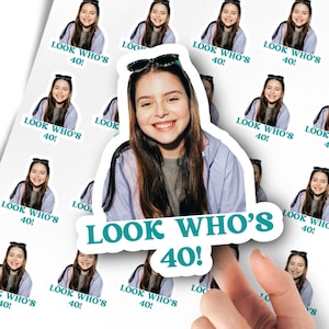 Pegatinas faciales, pegatinas con fotos, pegatinas de cumpleaños, pegatinas con fotos personalizadas, pegatinas faciales personalizadas, pegatinas para 21, 30, 40 y 50 años, despedidas de soltera y soltero.