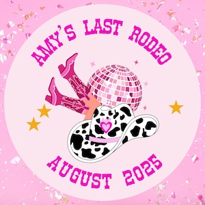 Adesivi per addio al nubilato "Ultimo Rodeo", ..., Adesivi per cow girl, Sacchetti per addio al nubilato, Accessori per addio al nubilato da cowboy