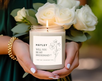 Vuoi essere la mia damigella d'onore? Adesivo per candela da damigella d'onore, Regalo per damigella d'onore, Adesivo per proposta di matrimonio, Etichetta per candela, Scatola per proposta di matrimonio