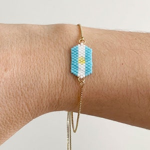 Miyuki Beads Flag Bracelet. Country&#39;s flag beads bracelet. Flag design bracelet. Delicate bead bracelet with flag design.