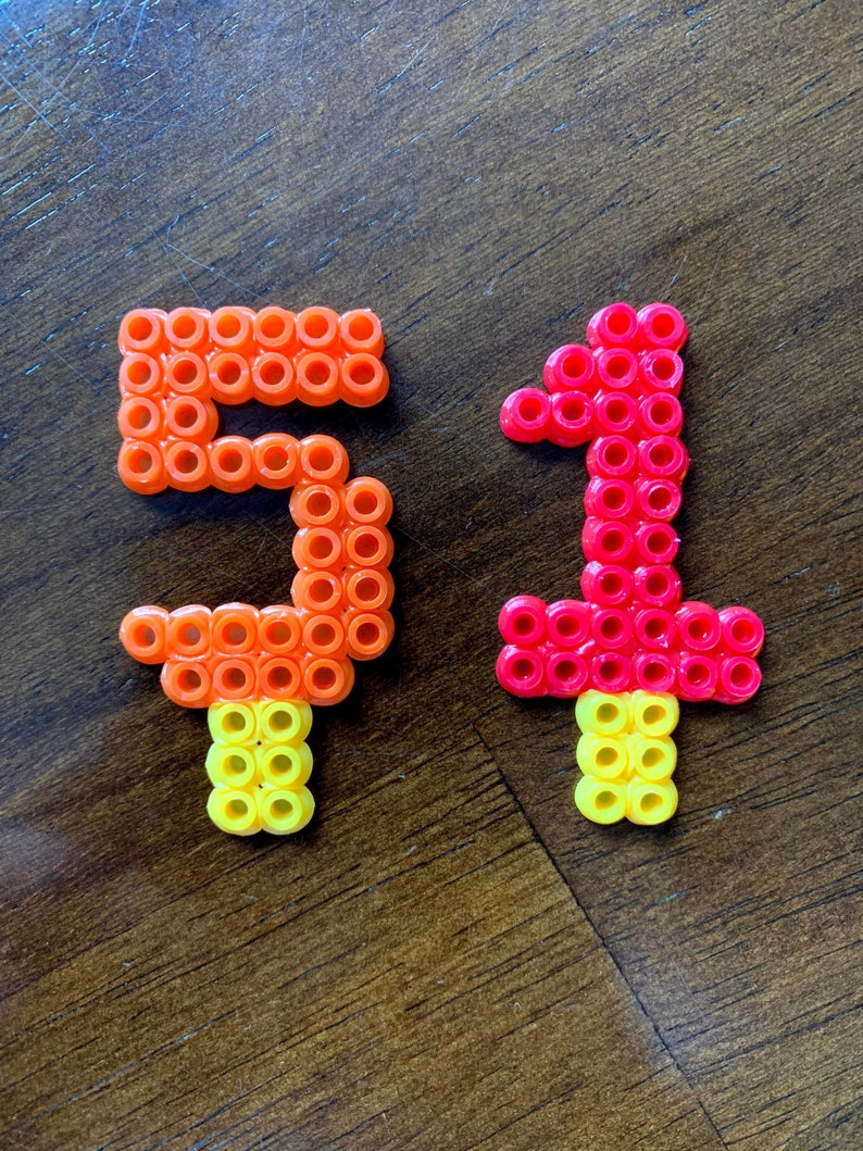 Birthday Cake Numbers Made From Perler Beads. Etsy