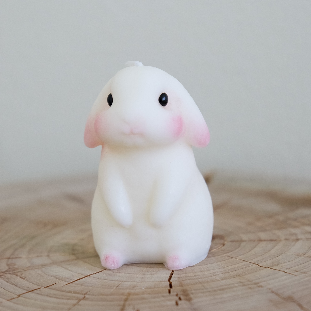 Handmade Rabbit Candle, White Peach Oolong Tea Scented Soy Wax - Etsy