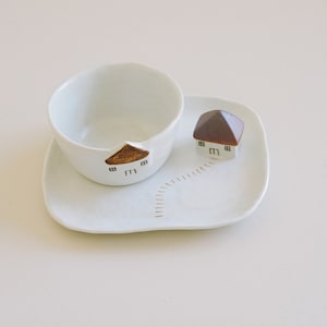 Handmade Stoneware Tiny House Tableware Set, Ceramic Tableware, &quot;The Way Home&quot;