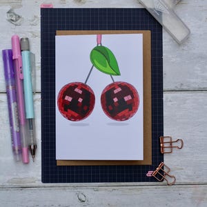 Cartes de voeux « Fruit disco » – Format A6 | Cartes d'anniversaire, de Noël et toutes les occasions | Illustrations numériques amusantes