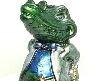 Crocodile 3D Ornament, Handmade, Solid Figurine, Boxed