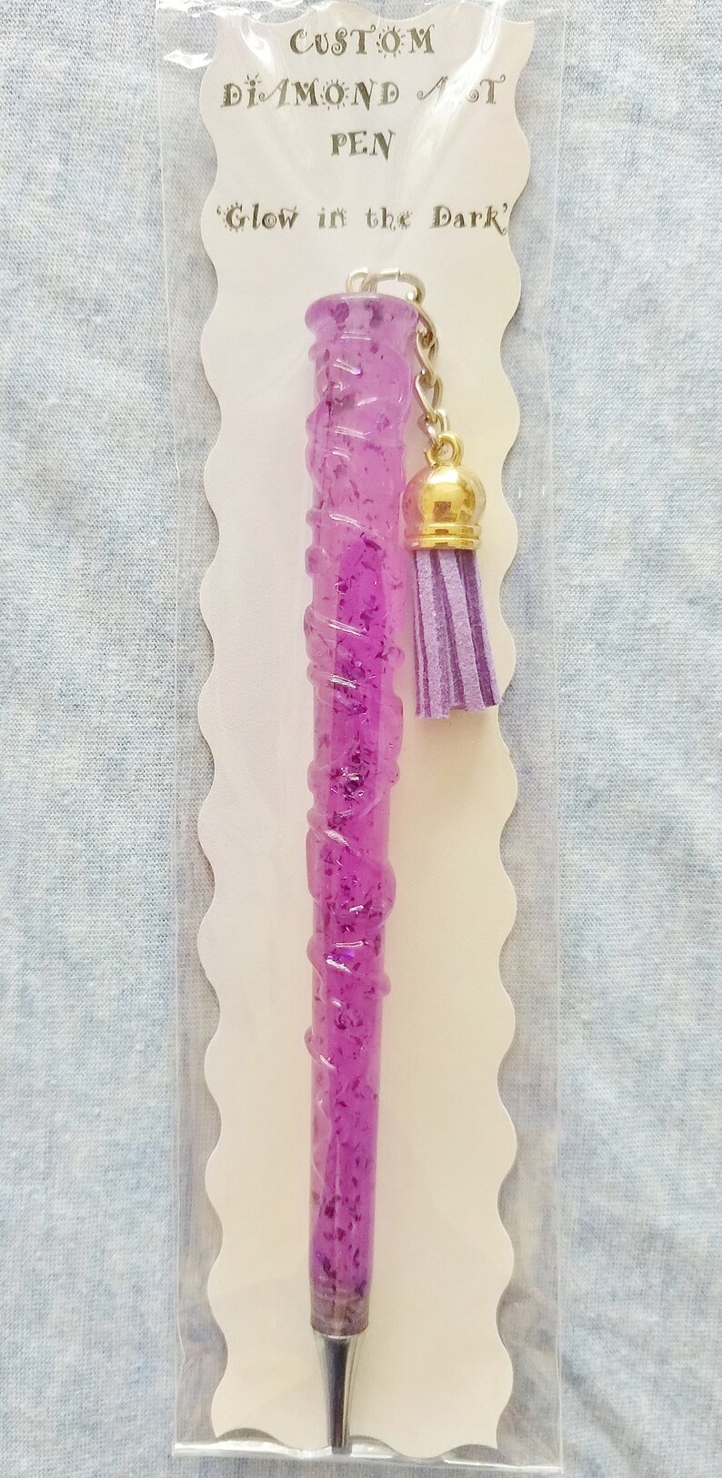 Purple 'Glow in the Dark' + Glitter, (Style No4), With Alloy Tip/Nib, with Tasel
