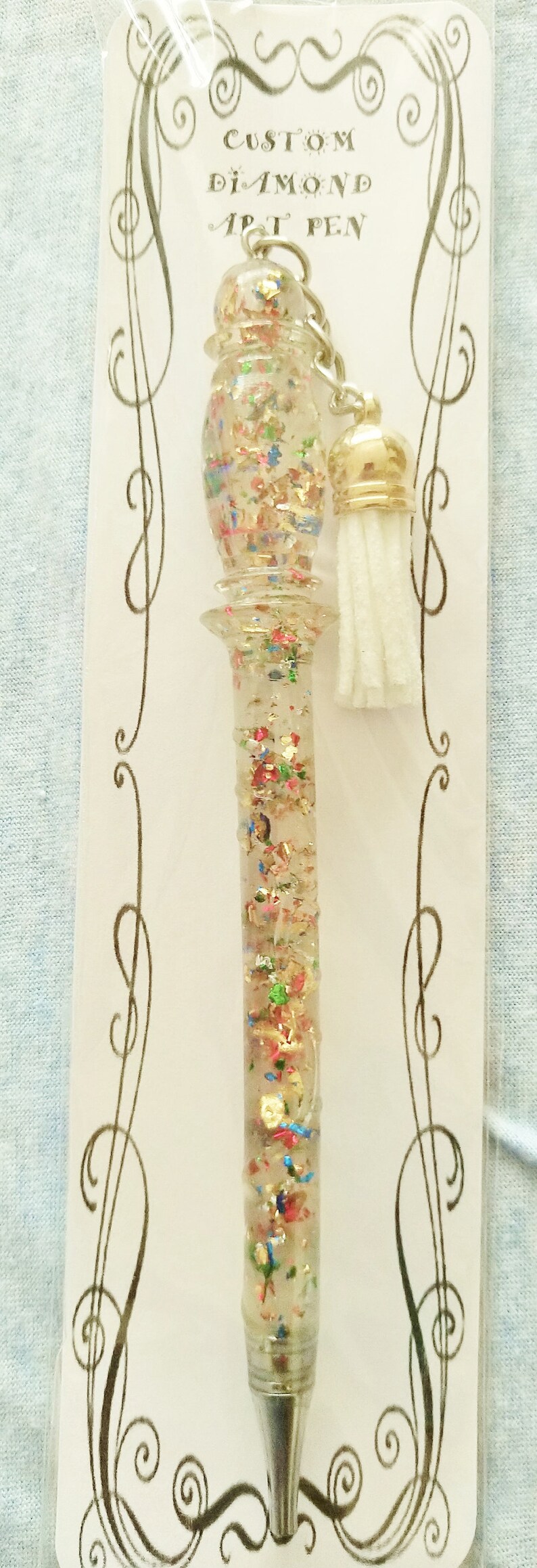 Clear with Mixed Colour Flex, (Style No8) with Alloy Nib/Tip and Tassel