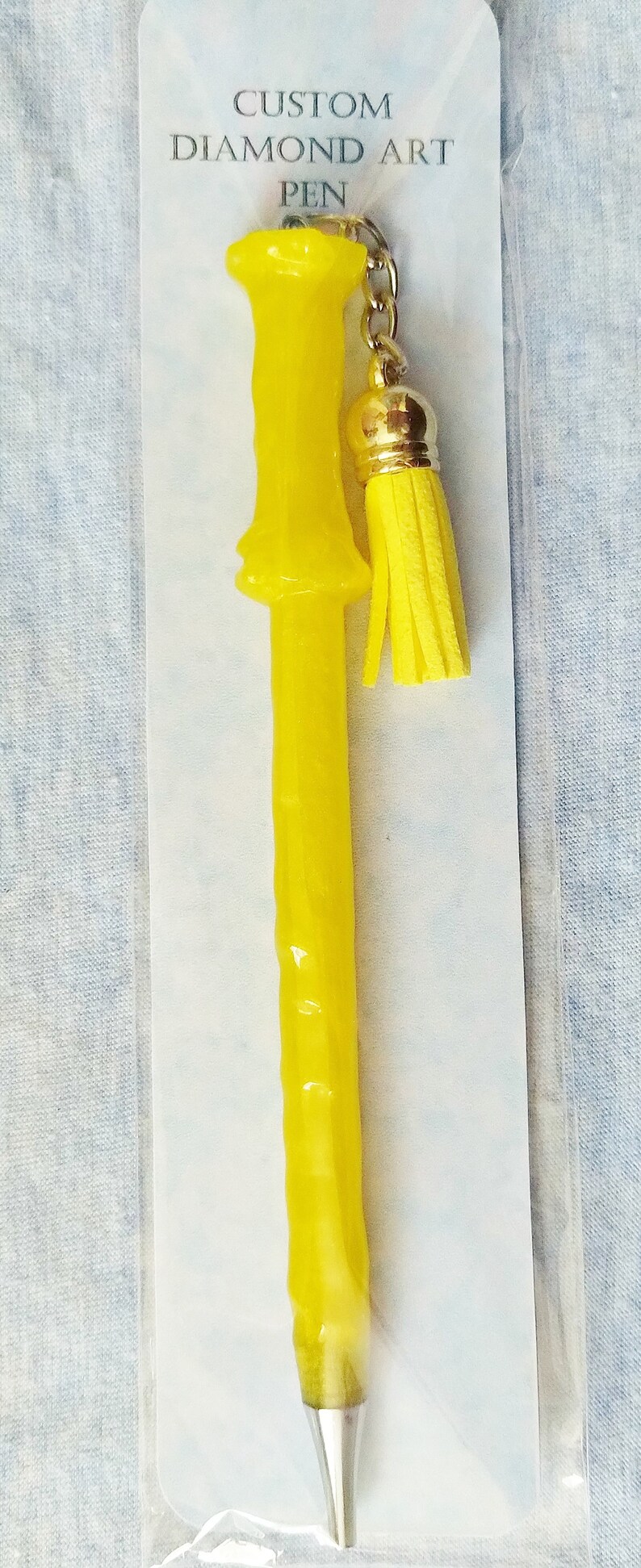 Pearlescent Yellow Wand Shape (Style No2) with Alloy Nib/Tip and Tassel