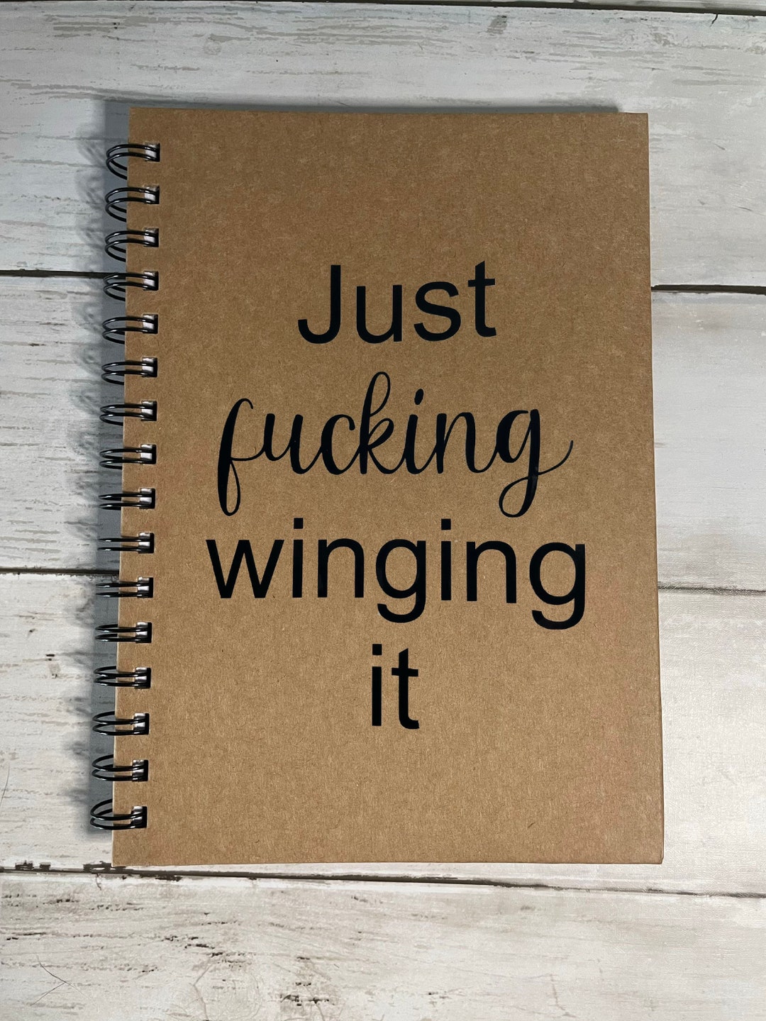 Rude Swearing Notebook A5 Spiral Bound Lined Kraft Notes, Book, Lists