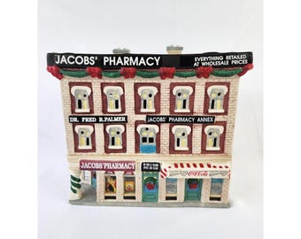 1992 Vintage Coca-Cola Town Square Collection Jacob's Pharmacy Christmas Village