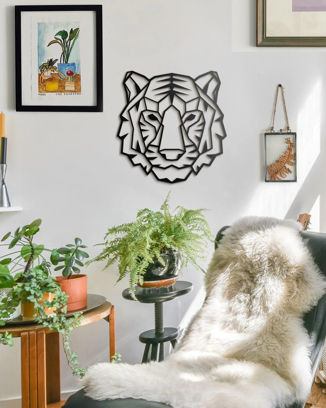 Tiger Metal Wall Art Interior Home Decorations Steel Wall Etsy