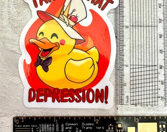 Kosmetiktasche 'Take That Depression' | Cartoon-Merch Für Hazbin-Fans | 23,5x17 Cm | Mit Reißverschluss