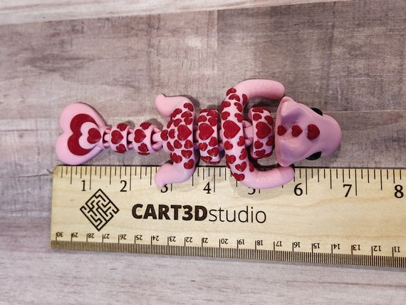 Valentine Dragon - Articulated Dragon With Hearts for Valentine's