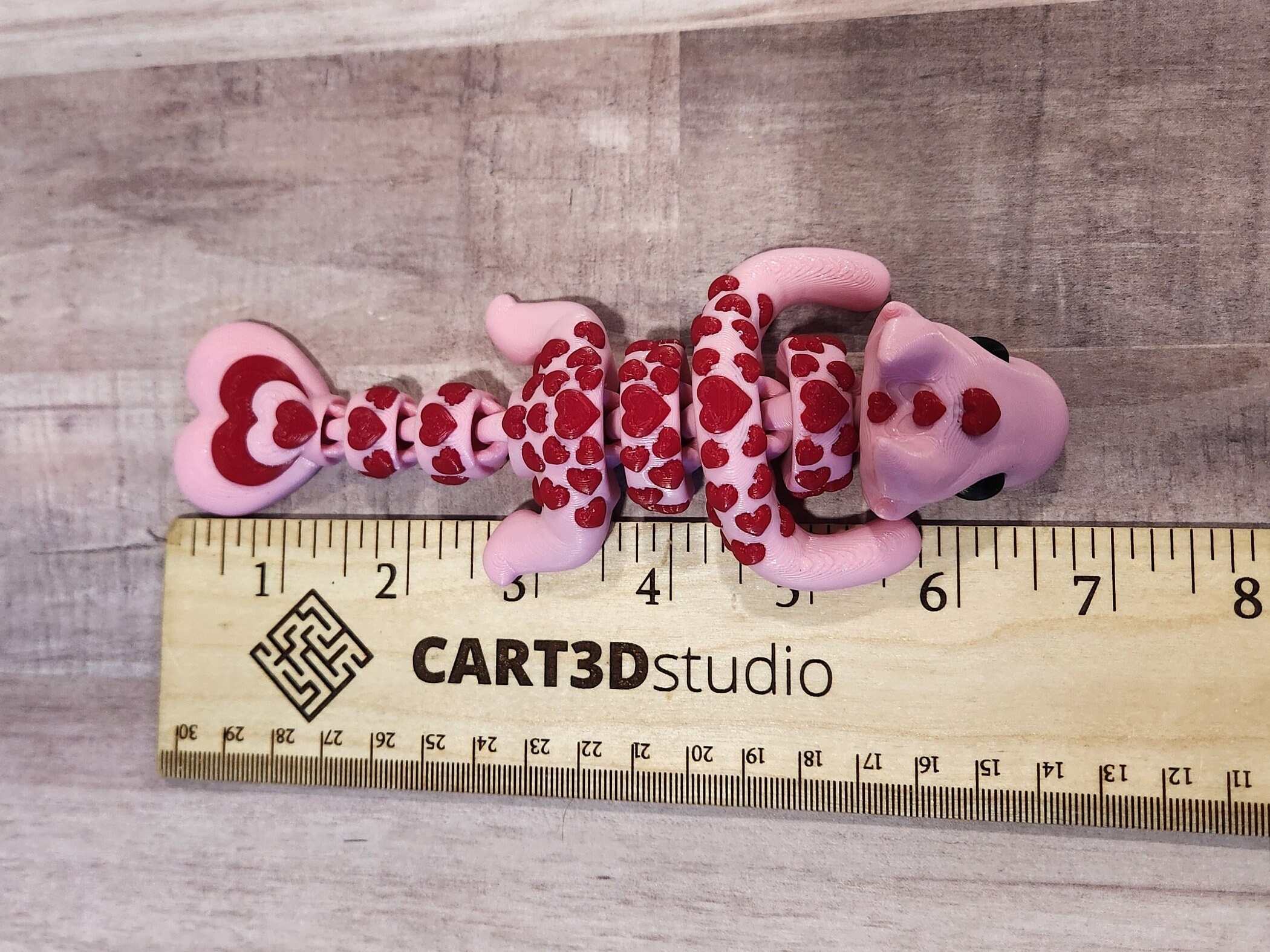 Valentine Dragon - Articulated Dragon With Hearts for Valentine's