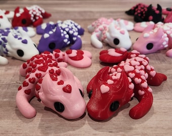  Heart Dragon 赤 ピンク バレンタイン ドラゴン Valentine Dragon: Articulated Multicolor Heart Dragon - Etsy