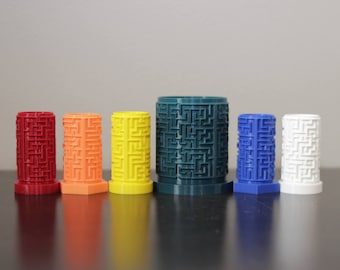 Small Cylinder Puzzle Box - 3D Printed Maze Labyrinth / brain teaser / money box