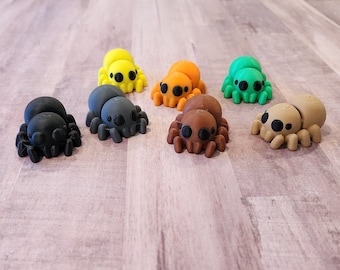 Cute Flexi Spider – Articulated Fidget Spider, Customizable Colors