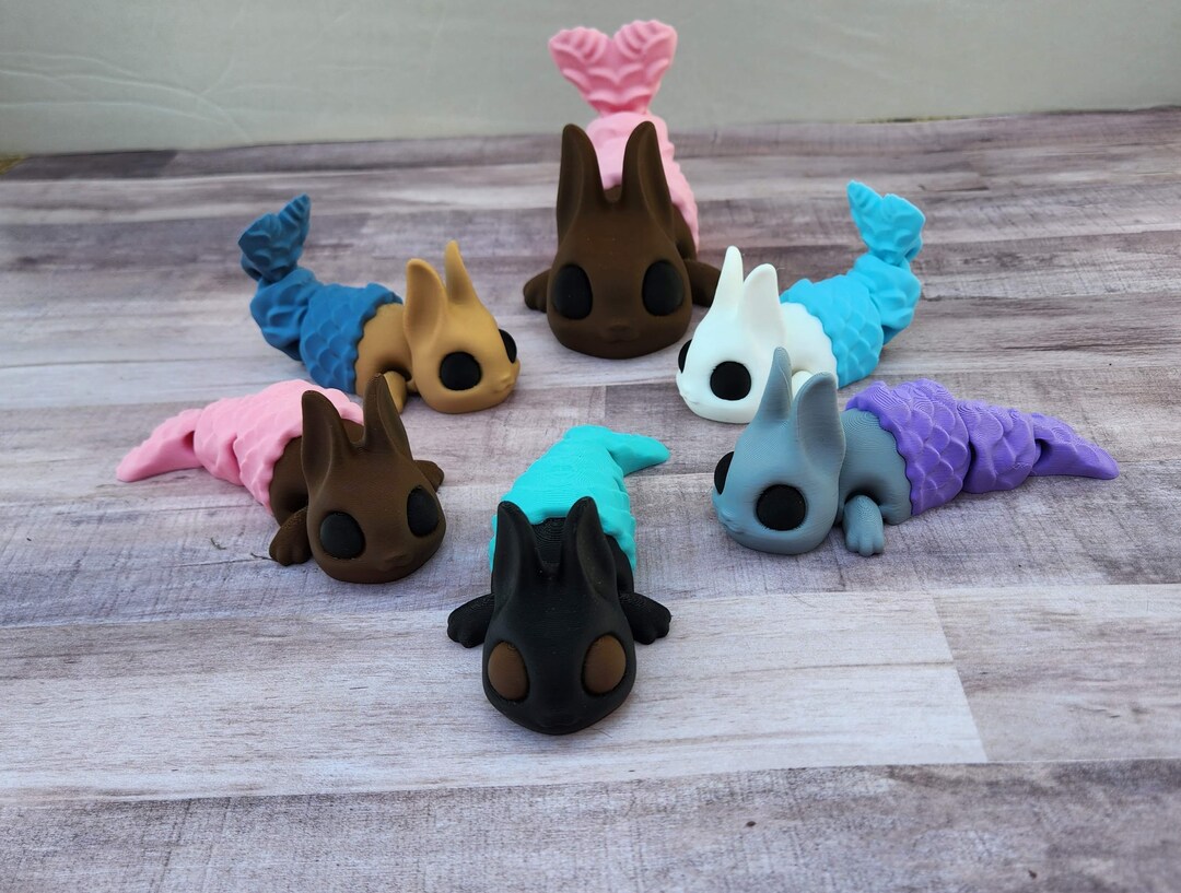 Flexi Merbunny - Articulated Mermaid-bunny Fidget Toy - 5.5