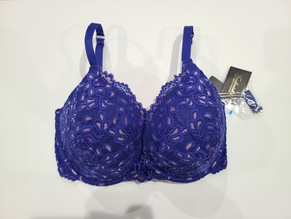 Fredericks Of Hollywood Convertable Pushup Bra Jessica Lace Blue 36F 36DDD  New