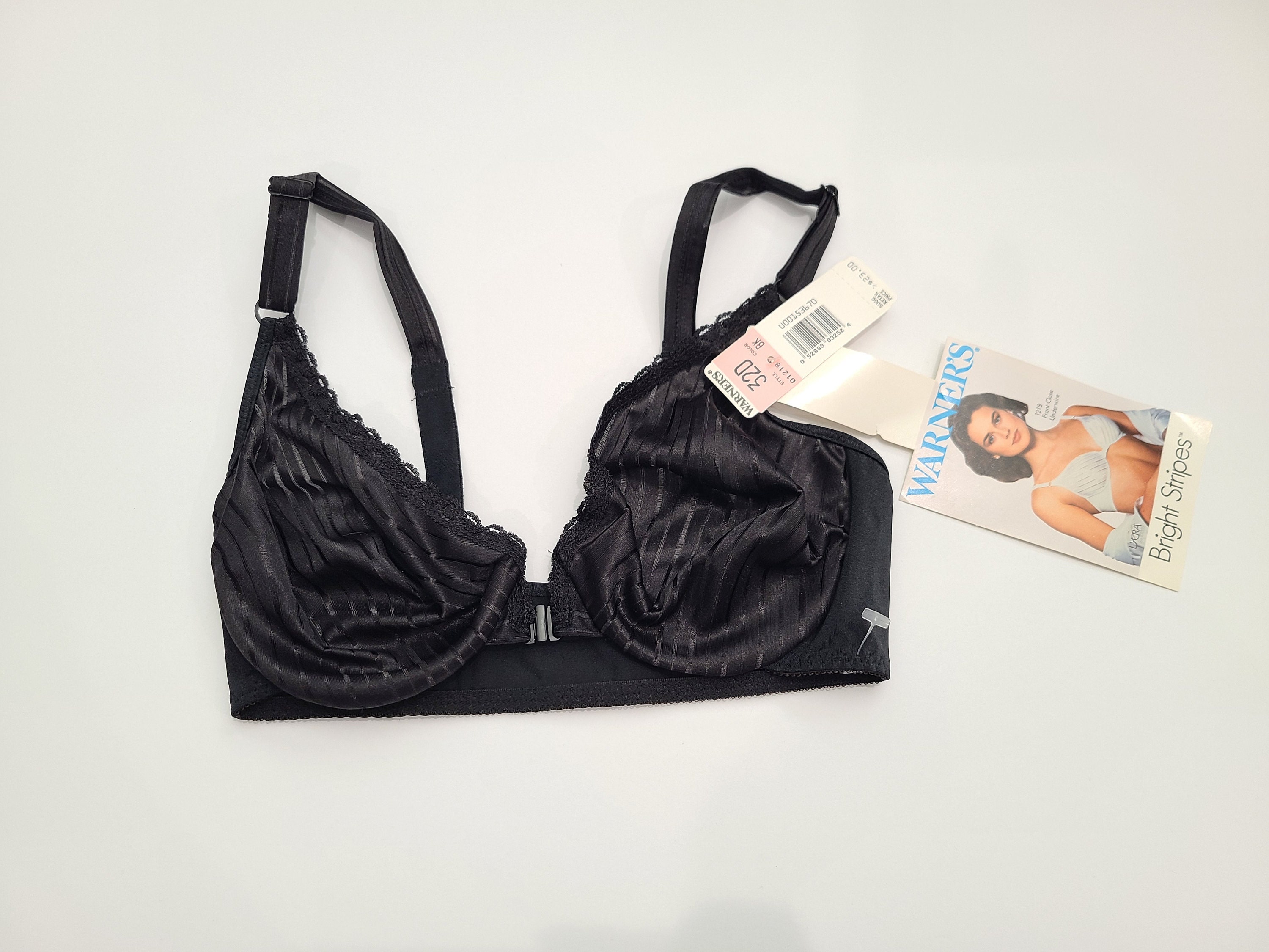 Vintage New Bali Double Support Full Support Soft Cup Bra Tuxedo Black 40B  -  New Zealand