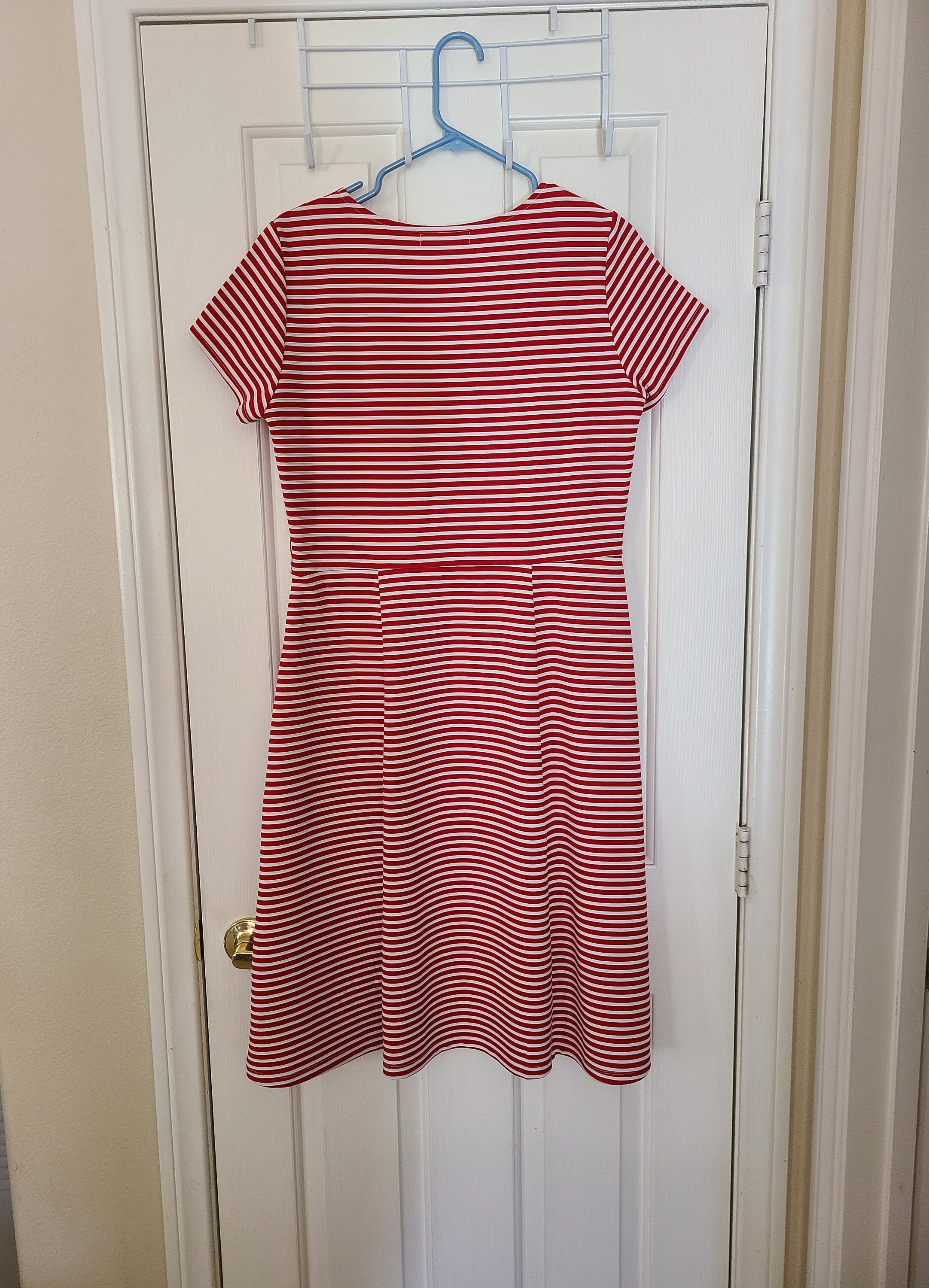 White Striped Dress Fit and Flare - Etsy
