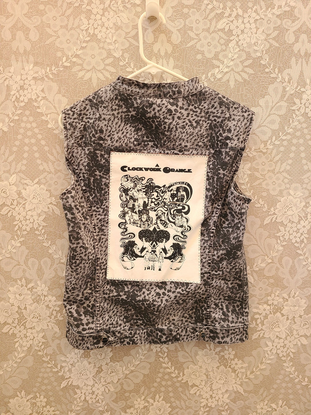 A Clockwork Orange Denim Jean Vest Black Gray by Zara Man Size M A