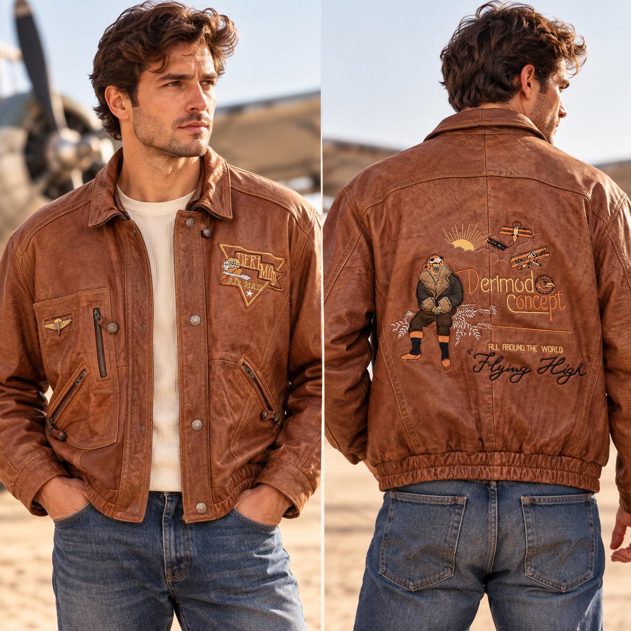 Vintage French Pilot Leather Jacket - Etsy