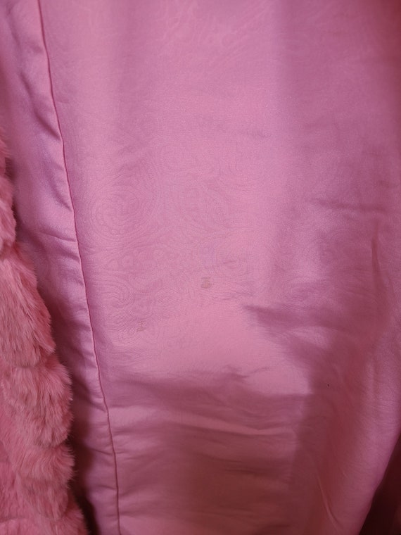 RARE Vintage 90s Wilsons Leather Pink Rabbit Fur … - image 4