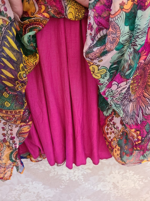 100% Silk ASYA Brand Flirty Short Colorful Floral… - image 5