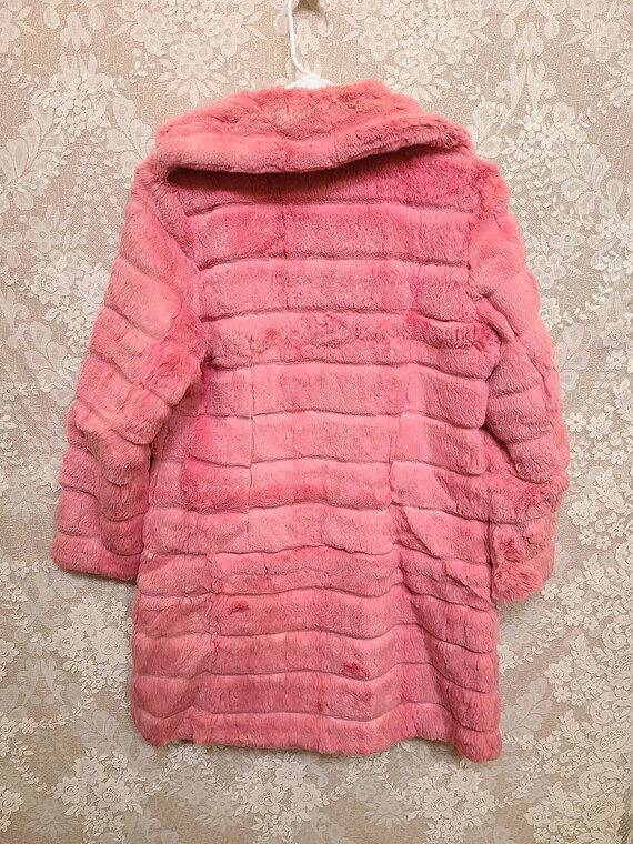 RARE Vintage 90s Wilsons Leather Pink Rabbit Fur … - image 9
