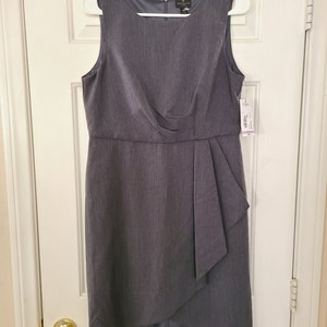 NWT Women's Worthington Gray Dress Size 10 Petite Business Work Dressy V Neck Faux Wrap image 2