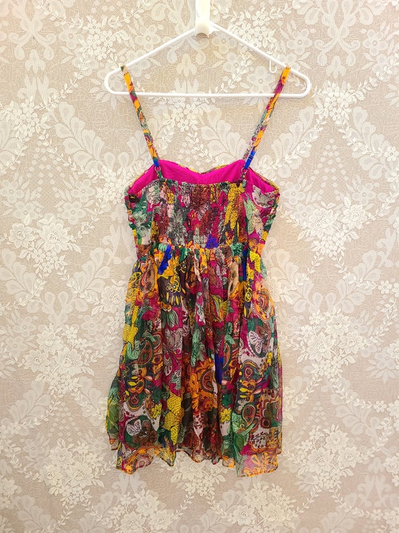 100% Silk ASYA Brand Flirty Short Colorful Floral… - image 7