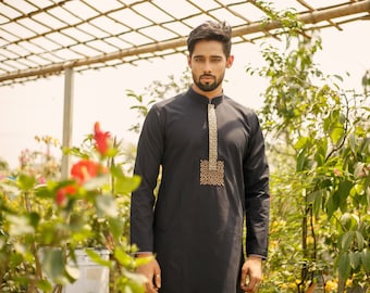 Embroidered Cotton Kurta