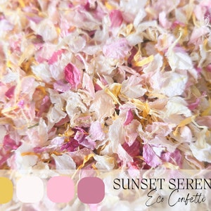 1 Litre SUNSET SERENADE Confetti, 100% Natural petals, Eco wedding, Biodegradable Wedding Confetti, Bulk Petals, Resin, Craft.