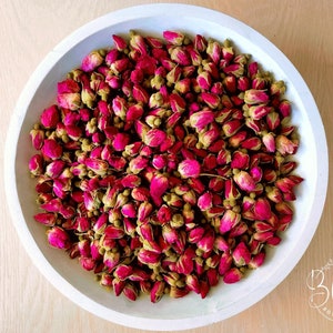 Rose Buds 50G Whole Dried Rose Buds DARK PINK Premium Natural Dried Flowers,  Rose Petal CRAFT Tea Soap Oil Cosmetic Supply 