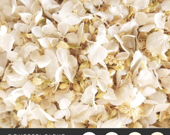 1 Litre IVORY Confetti Blend, Hydrangea, Natural Eco, Biodegradable Wedding Confetti, Dried Flowers, Bulk Petals, Craft, Resin.