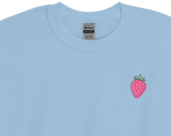 Erdbeere Sweatshirt, Ästhetischer Hoodie, Erdbeeren, Obst Sweatshirt, Sommer Sweatshirts, Obst Hoodie, Erdbeere Rundhalsausschnitt