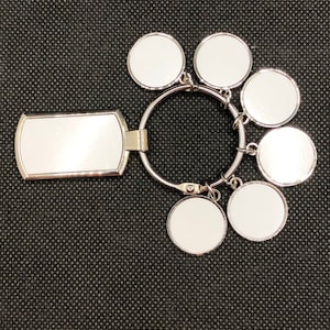 Sublimation 6 charm keychain, Sublimation Keychain, Sublimation Blank
