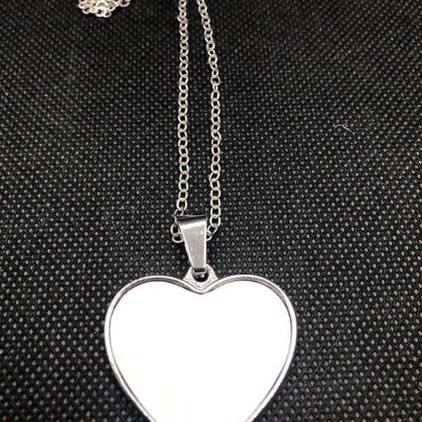 Sublimation Heart Necklace Blank - Double Sided