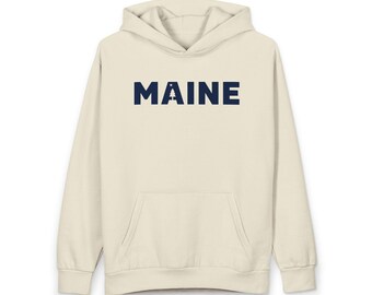 Maine block text Hoodie | State Pride Pullover