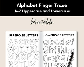 Fogli di pratica dell'alfabeto / Fogli di lavoro per tracciare lettere / Scrittura dell'alfabeto / Pratica di scrittura a mano / Fogli di lavoro per scrivere ABC / Imparare a scrivere