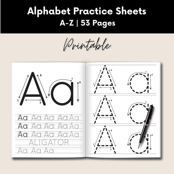 Alphabet Practice Sheets | Letter Tracing Worksheets | Alphabet Writing | Handwriting Practice | ABC Writing Worksheets | Learning to Write