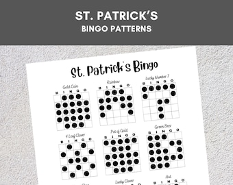 Bingo Patterns | St. Patrick&#39;s Bingo | Printable Bingo Games | Bingo Game Patterns | Bingo Theme | Bingo Tournament | Bar Bingo | Shamrock