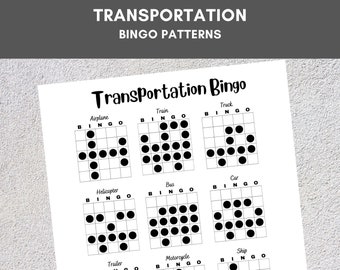 Bingo Muster | Transport Bingo | Druckbare Bingo Spiele | Bingo Spiel Muster | Bingo Thema | Bingo Turnier | Bingo Bilder