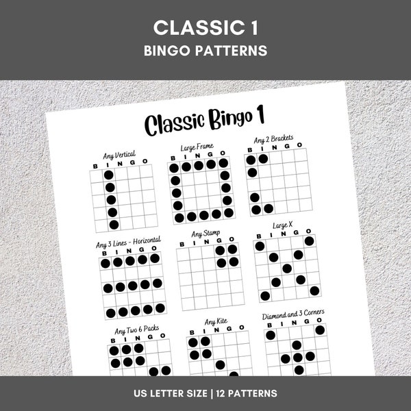 Bingo Patterns | Classic 1 Bingo | Printable Bingo Games | Bingo Game Patterns | Bingo Theme | Bingo Tournament | Bingo Pictures | Bingo
