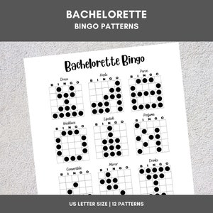 Bingo Patterns | Bachelorette Bingo | Printable Bingo Games | Bingo Game Patterns | Bingo Theme | Bingo Tournament | Ladies | Girls Night
