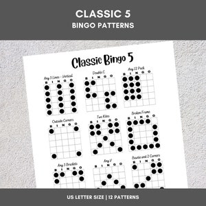 Bingo Patterns | Classic 5 Bingo | Printable Bingo Games | Bingo Game Patterns | Bingo Theme | Bingo Tournament | Bingo Pictures | Bingo