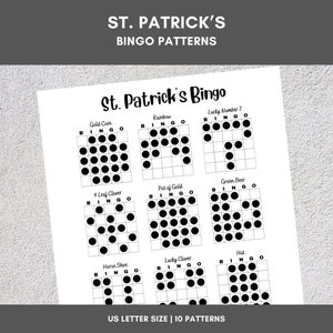 Bingo Patterns | St. Patrick&#39;s Bingo | Printable Bingo Games | Bingo Game Patterns | Bingo Theme | Bingo Tournament | Bar Bingo | Shamrock