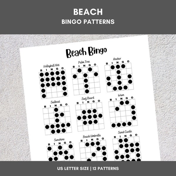 Bingo Patterns | Beach Bingo | Printable Bingo Games | Bingo Game Patterns | Bingo Theme | Bingo Tournament | Bingo Pictures | Bingo