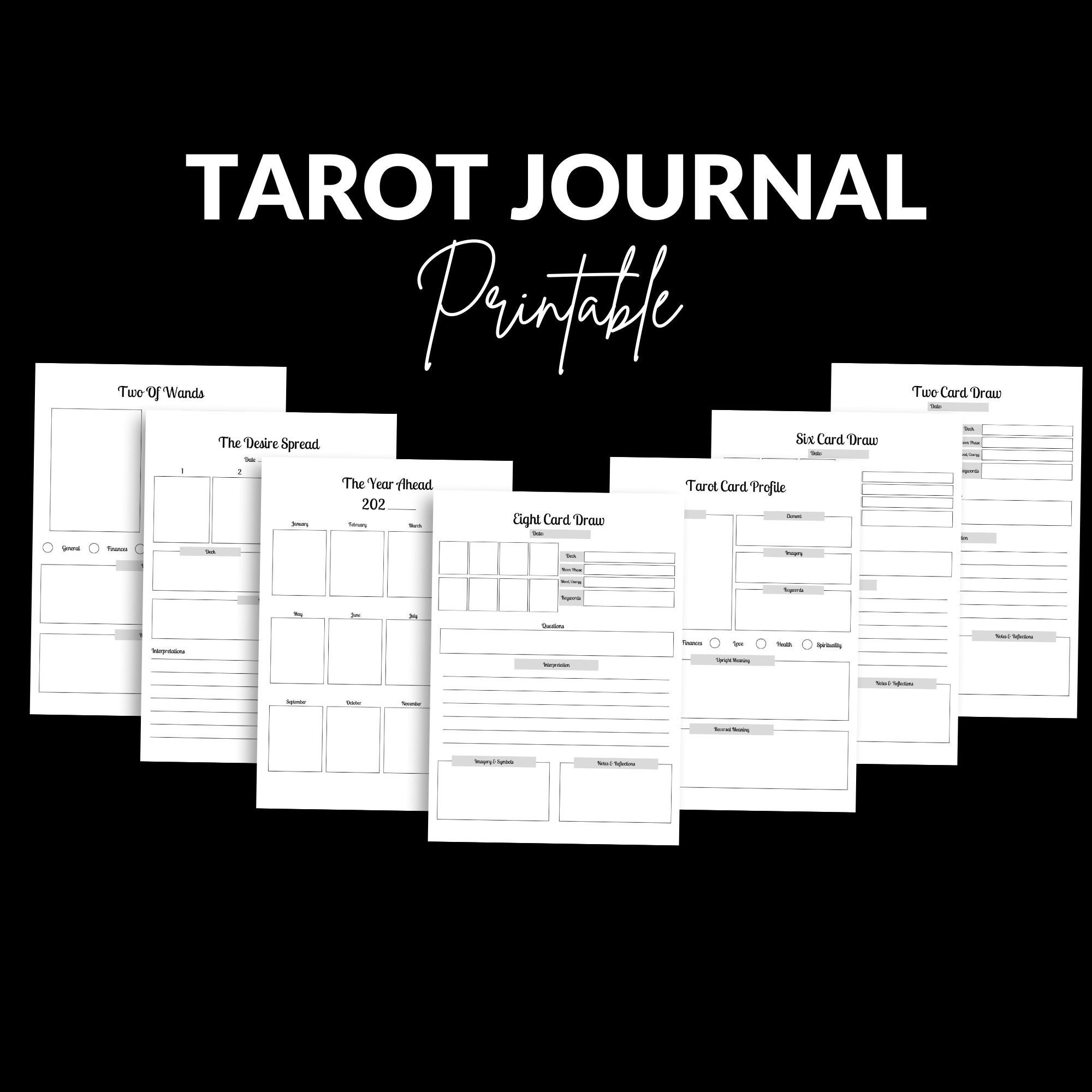Tarot Journal Tarot Tracker Printable Tarot Journal - Etsy